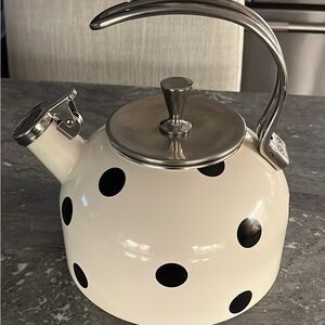 Kate Spade White and Black Polka Dot Tea Kettle